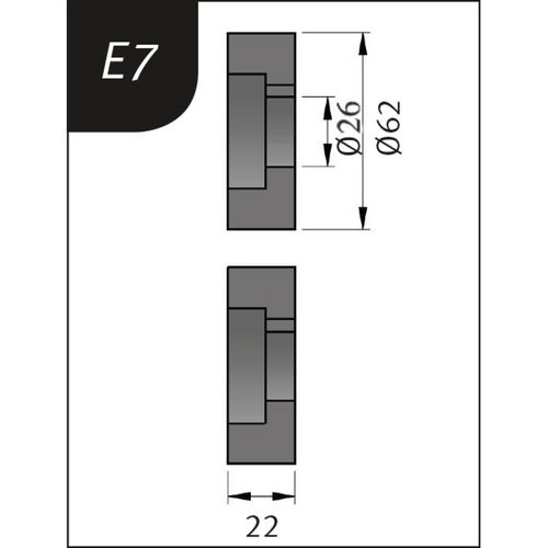 Produktbild für Typ E7, Ø 62 x 26 x 22 mm