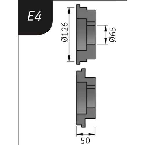 Produktbild für Typ E4, Ø 126 x 65 x 50 mm,