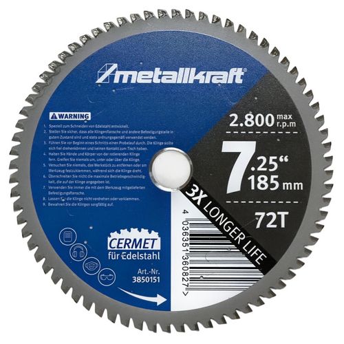 Produktbild für Ø 185 x 1,8/1,4 x 22 mm Z72