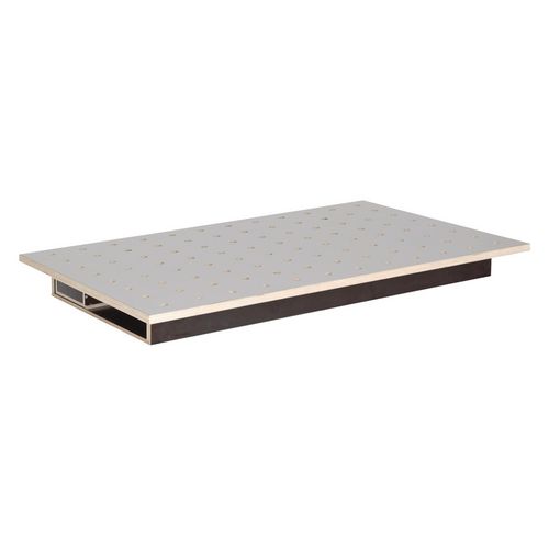 Produktbild für 120x80 cm, HPL Lochrasterplatte Ø20 mm, mit Schubkasten