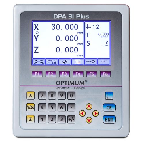 Digitale Positionsanzeige DPA 31 PlusBedienerfreundliche FolientastaturDeutliche Reduzierung der FertigungszeitenSensor zur Erfassung der Spindeldrehzahlen