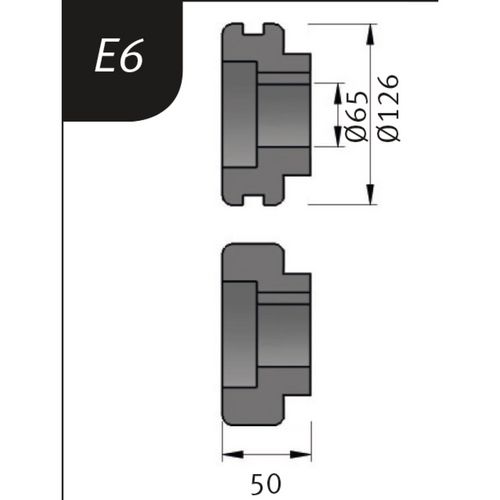 Produktbild für Typ E6, Ø 126 x 65 x 50 mm