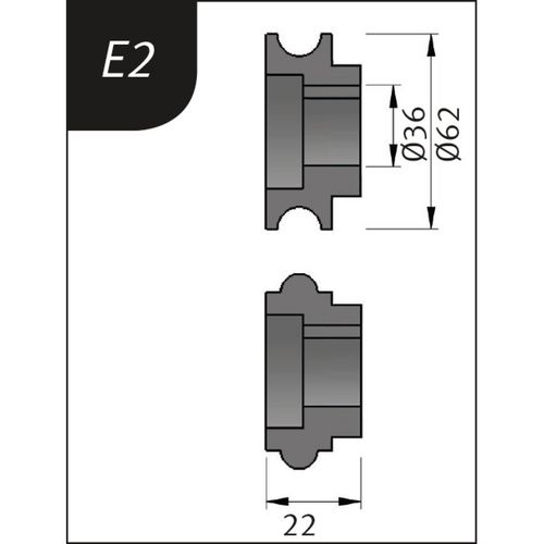 Produktbild für Typ E2, Ø 62 x 26 x 22 mm