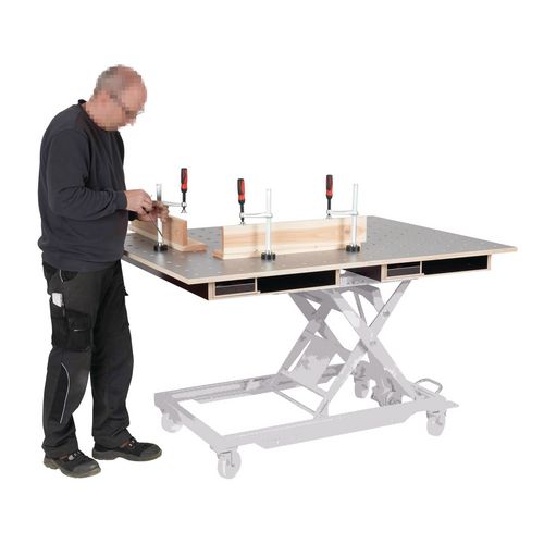 Produktbild für HPL Lochrasterplatte 1200 x 800, Ø20 mm, mit Schubkasten