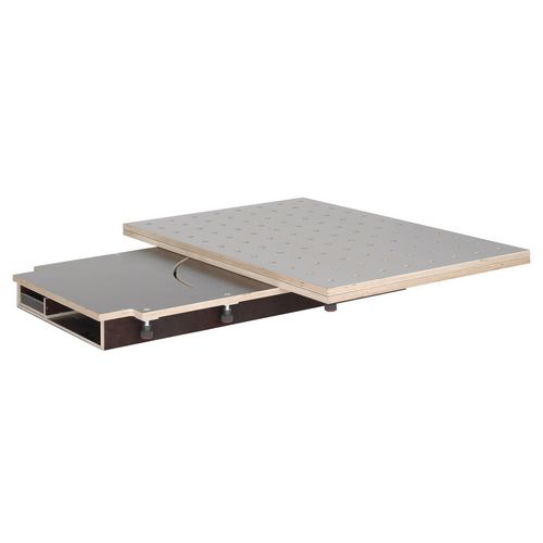 Produktbild für 120x80/160x120 cm, HPL Lochrasterplatte Ø20 mm, mit Schubkasten