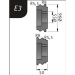 Produktbild für Typ E3, Ø 96 x 55 x 50 mm, R 5,5+8 / 8+5,5 mm
