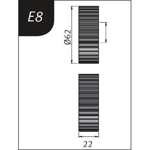 Produktbild für Typ E8, Ø 62 x 26 x 22 mm